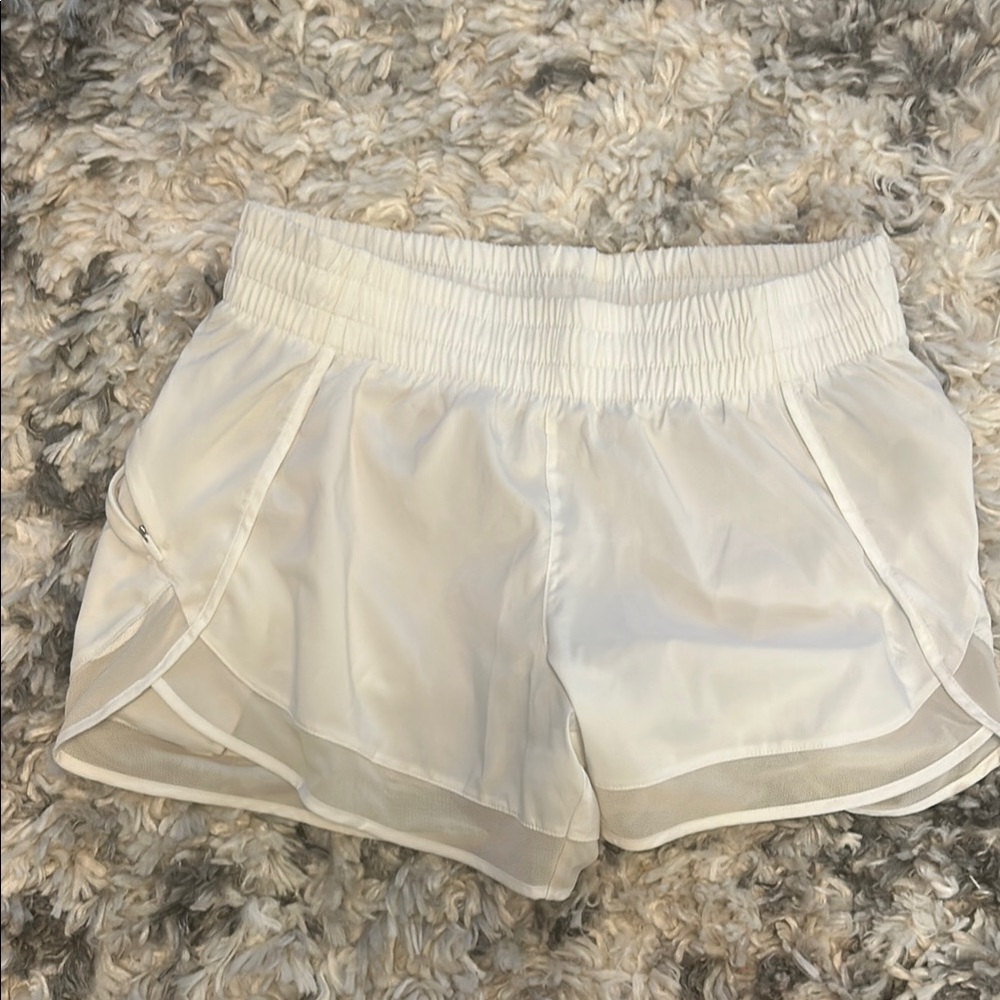 Athleta White mesh racer run short 4 inch inseam size XS